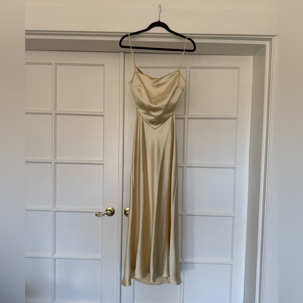 NWT Zara satin wrap dress in vanilla size L
